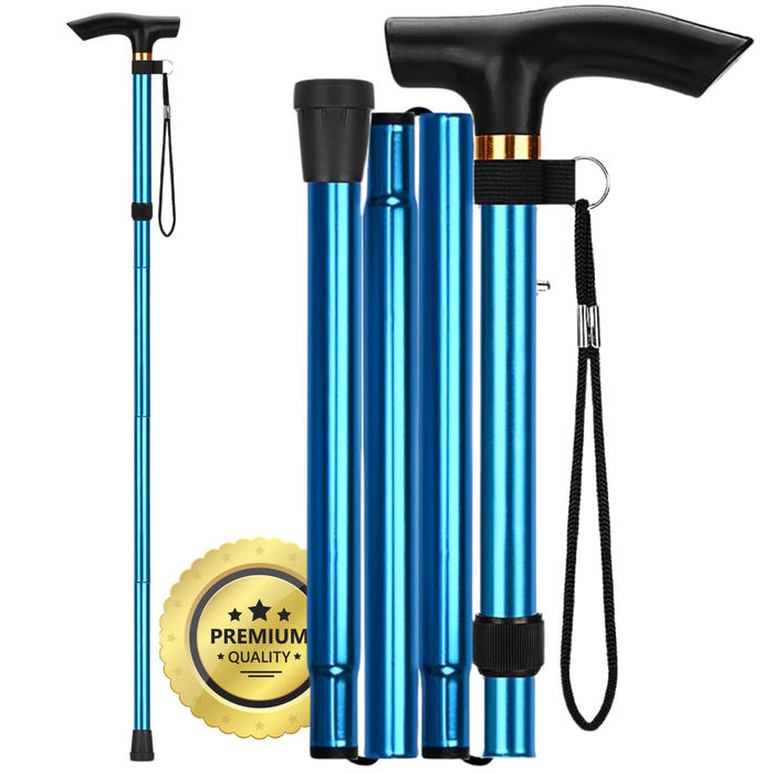 Bastón para Caminar Plegable y Extensible| Bastón Azul