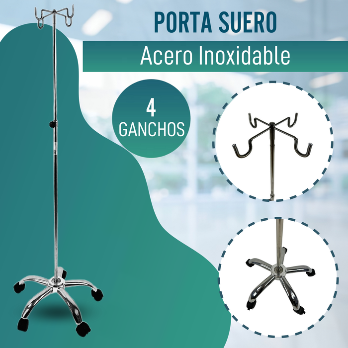 Porta Suero Hospitalario Portátil Profesional y Domiciliario
