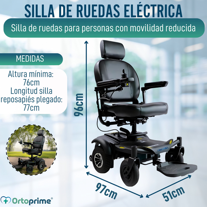 Silla de Ruedas Eléctrica Desmontable con Joystick Digital