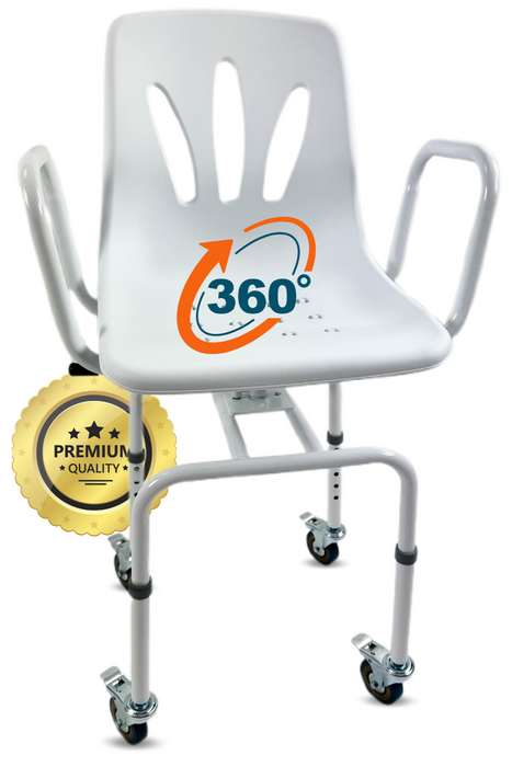 Silla Ducha Giratoria 360º con Ruedas | Silla Baño Adultos