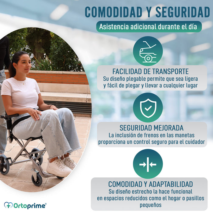 Silla ruedas plegable para ancianos ligera
