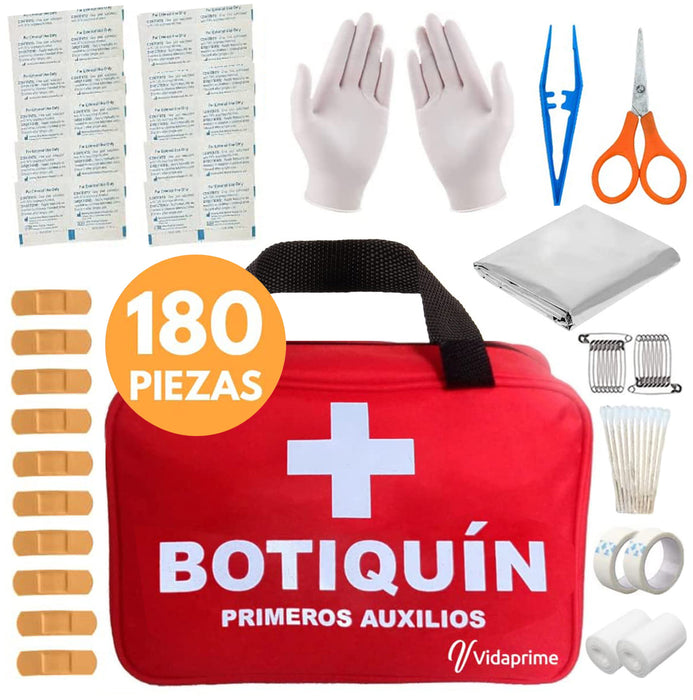 Botiquín de Primeros Auxilios Kit Completo Profesional | 180 Piezas