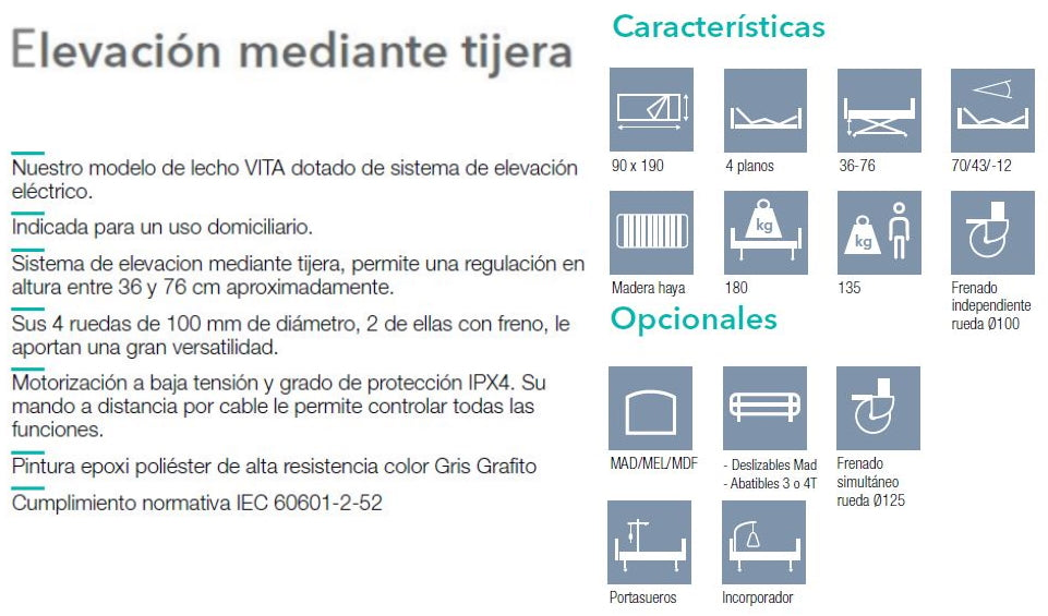 Cama Articulada Eléctrica Carro Elevación | Confort Pack