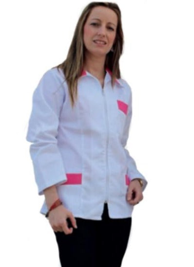 Chaqueta de Cremallera y Cuello con Solapa Manga Larga