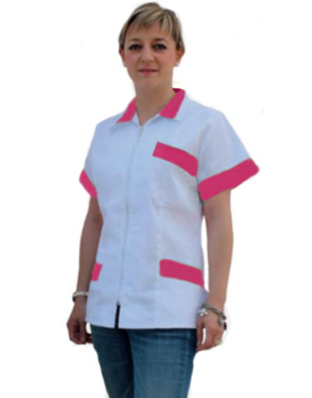 Chaqueta de Cremallera y Cuello con Solapa Manga Corta