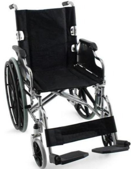 Silla de Ruedas Plegable Acero Cromado | PlusLife