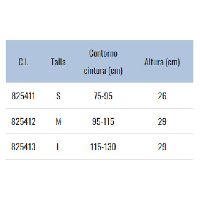 tallas-faja-abierta-ortoprime