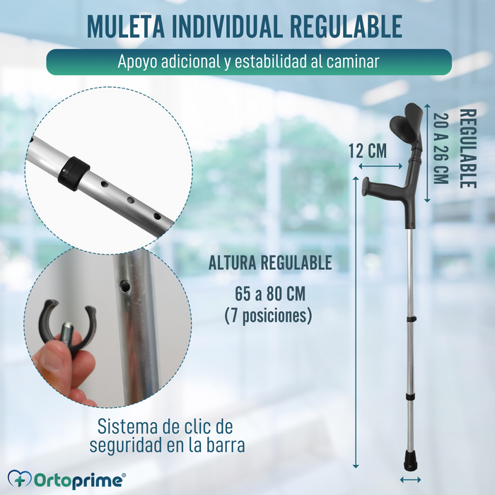 Muleta Ortopédica Regulable en Altura | Ergonómico