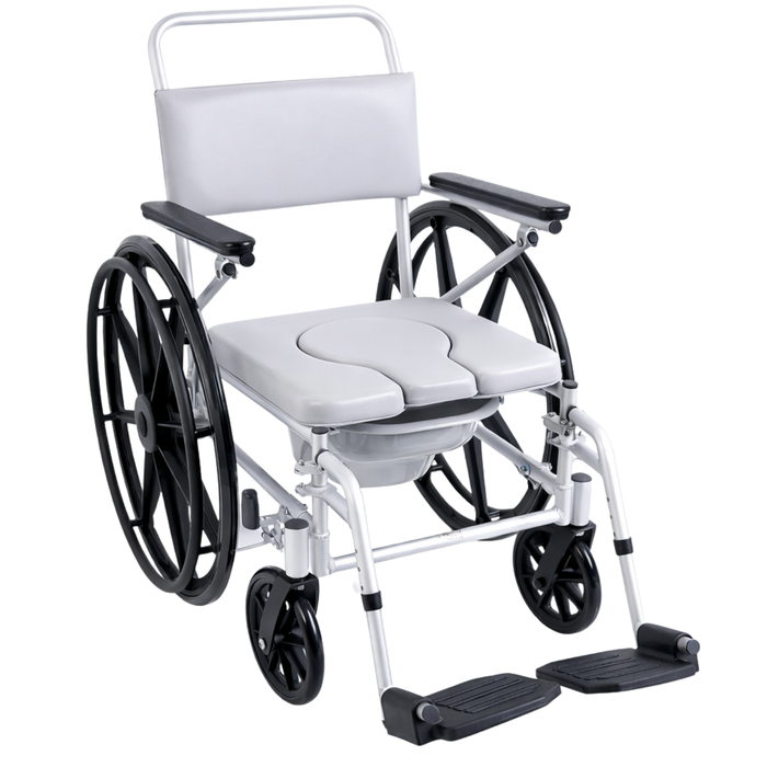 Silla de Ruedas WC para Ducha Baño de Traslado con Deposito