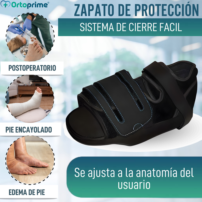 Zapato Recuperación Post-Operatorio Talo Abierto | Cierre Velcro