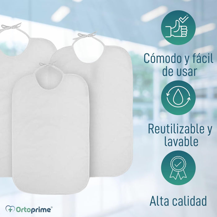 Pack 3 Babero Impermeable - Reutilizable para Adultos Mayores