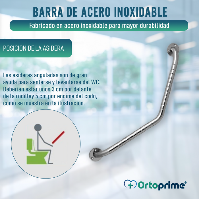 Barra de Acero Inoxidable con Ángulo 135°