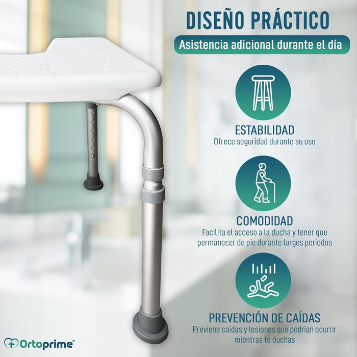 Taburete de Baño Ortopédico Forma de U | Regulable