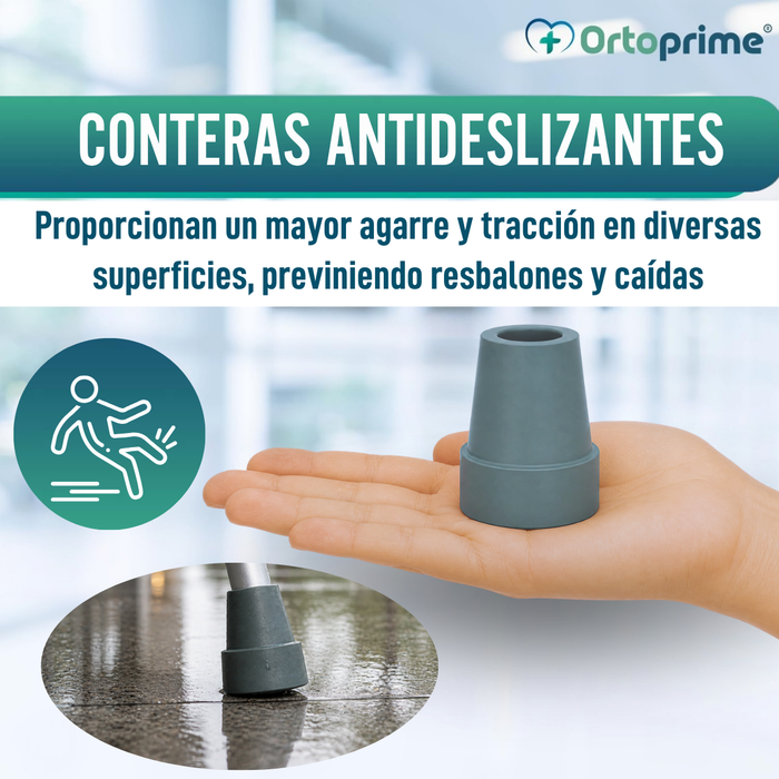 Contera Antideslizante Bastón y Muleta | Taco de Goma 2 Uds