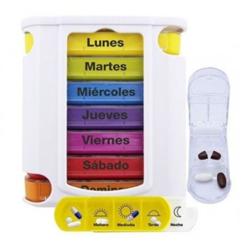 Pastillero Semanal Compartimentos Cortador Por Día — OrtoPrime