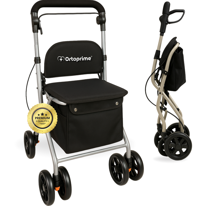 Andador Adultos Plegable Rollator con Carro de la Compra