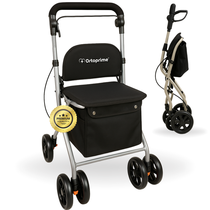 Andador Adultos Plegable Rollator con Carro de la Compra