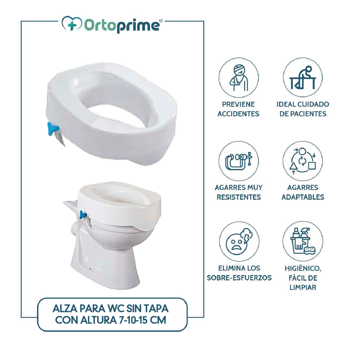 Alza para WC sin Tapa con Altura 7-10-15 cm | Modelo Universal