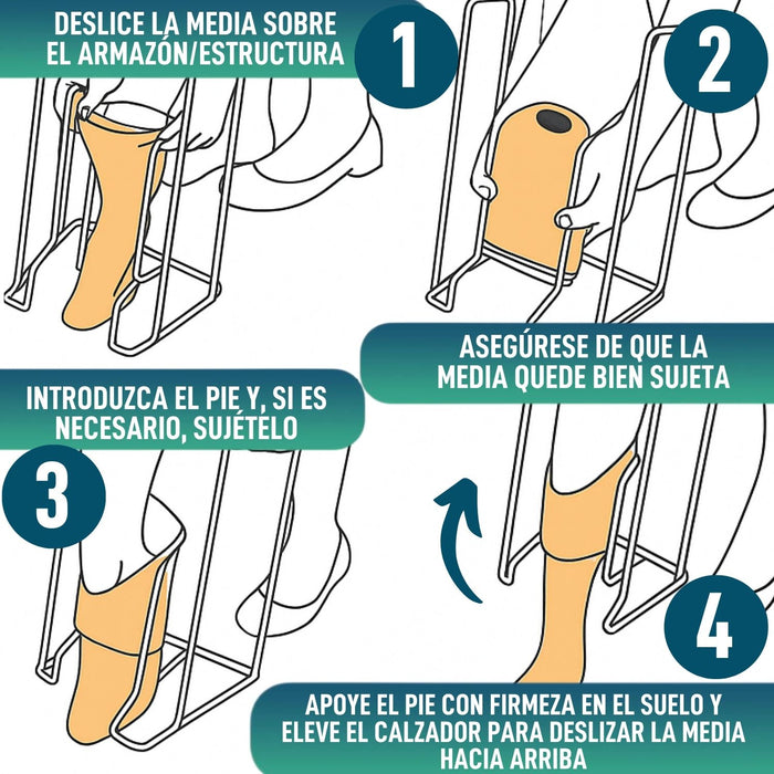 Calzador de Medias y Calcetines de Comprensión | Ayudas para Vestirse