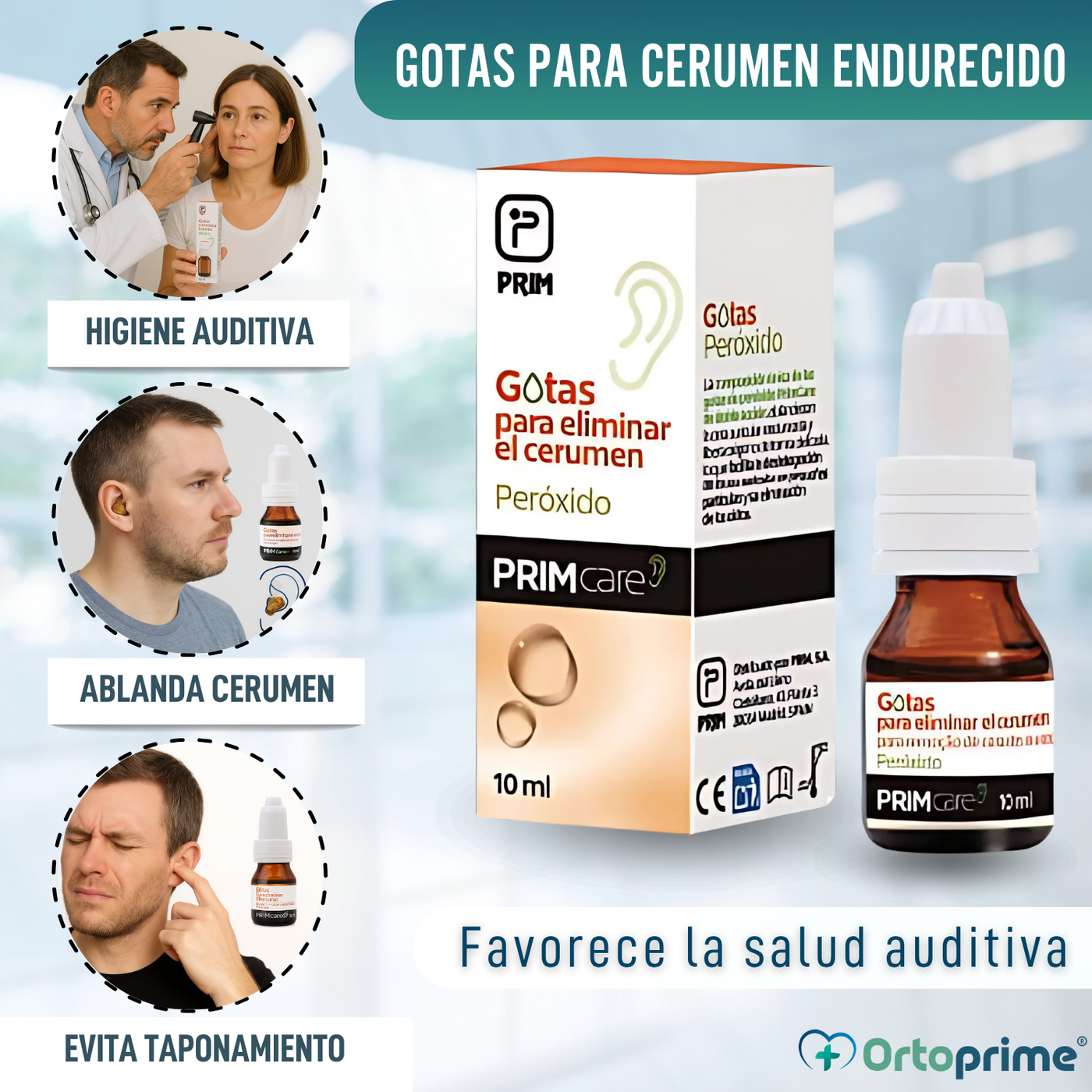 Gotas para Eliminar Cerumen de Oídos | Peróxido 10ml — OrtoPrime