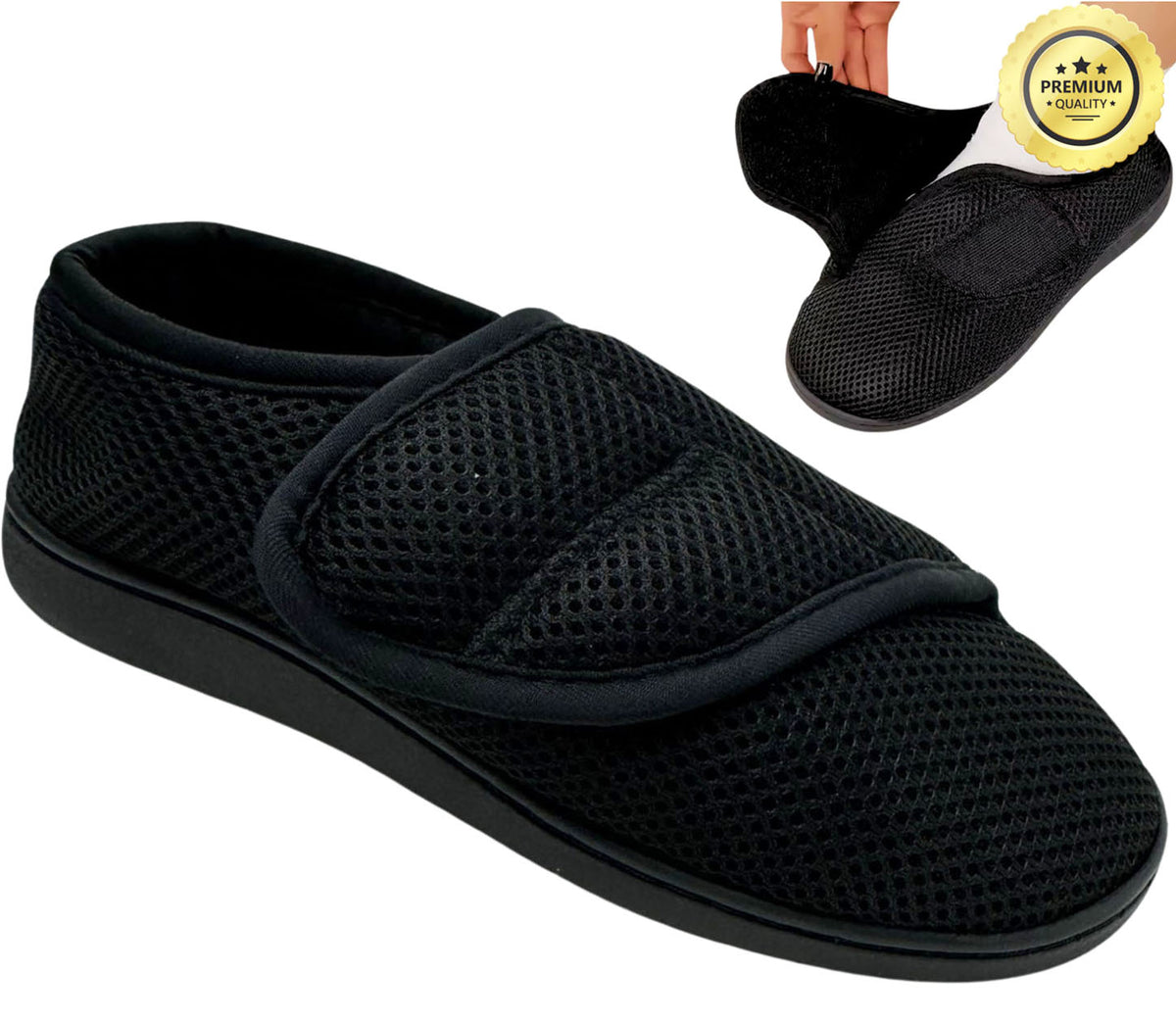 Nwarmsouth Zapatillas De Pies Hinchados,Calzado De Vejez Ajustable