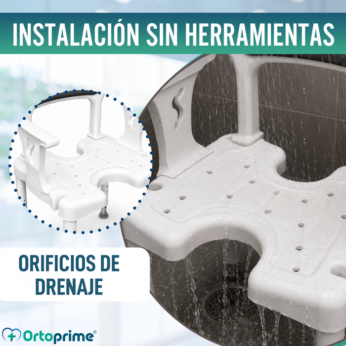 Silla Ducha 3 en 1 Forma de U | Taburete Baño Antideslizante