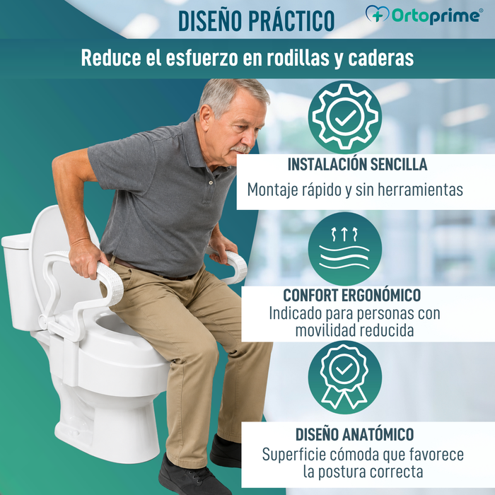 Elevador WC Regulable en 3 Altura | Alzador WC con Tapa