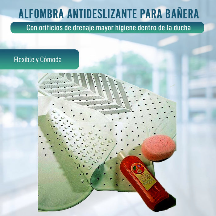 Alfombra p/Ducha Bañera Antideslizante Ventosas Diseño Gotas