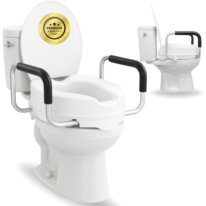 Elevador WC Adulto 10cm Tapa y Brazos | Alzador WC Universal