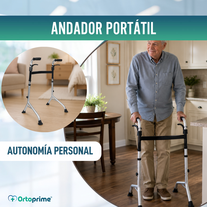 Andador Sin Ruedas con Asas Plegables | Altura Regulable