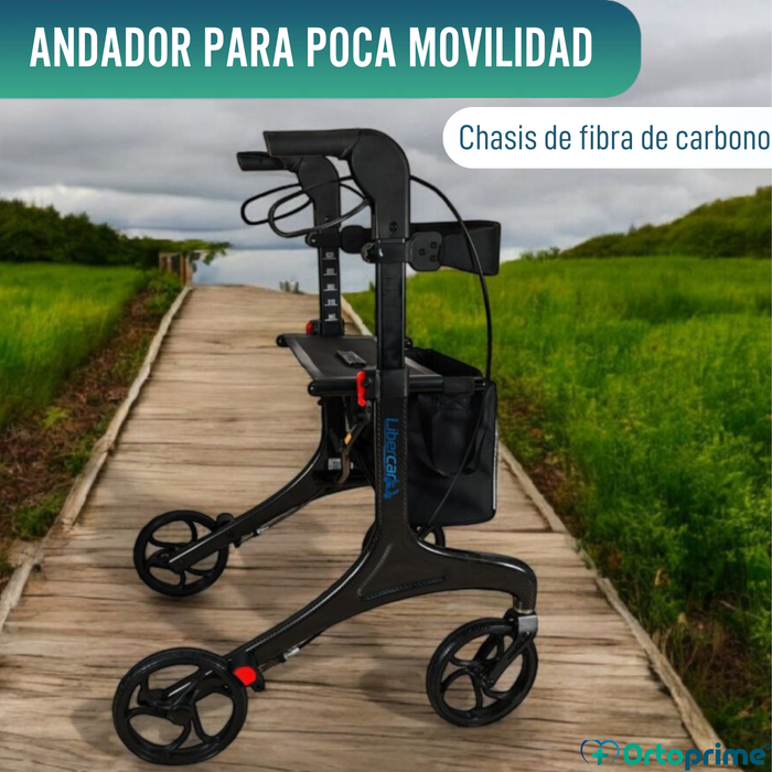 Andador para Adultos Plegable con Asiento | Fibra de Carbono