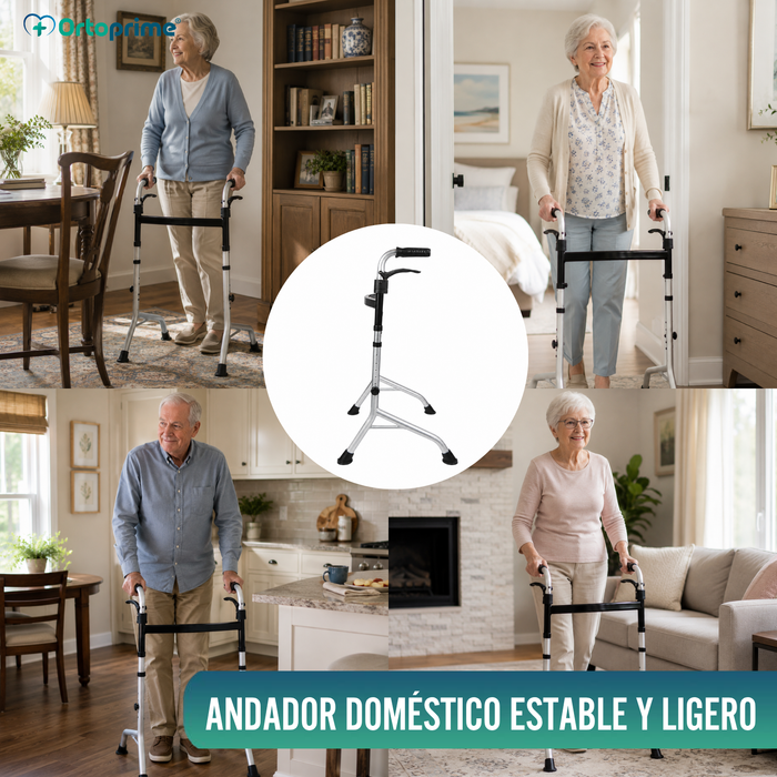 Andador Sin Ruedas con Asas Plegables | Altura Regulable