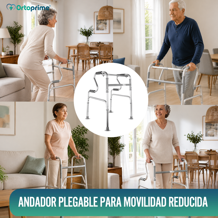 Andador para Adultos con Incorporador | Caminador Aluminio Plegable