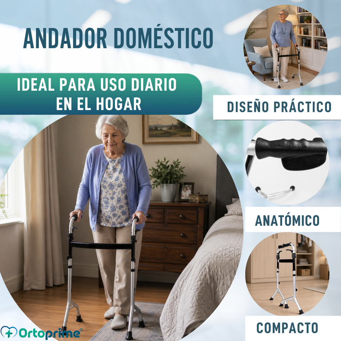Andador Sin Ruedas con Asas Plegables | Altura Regulable