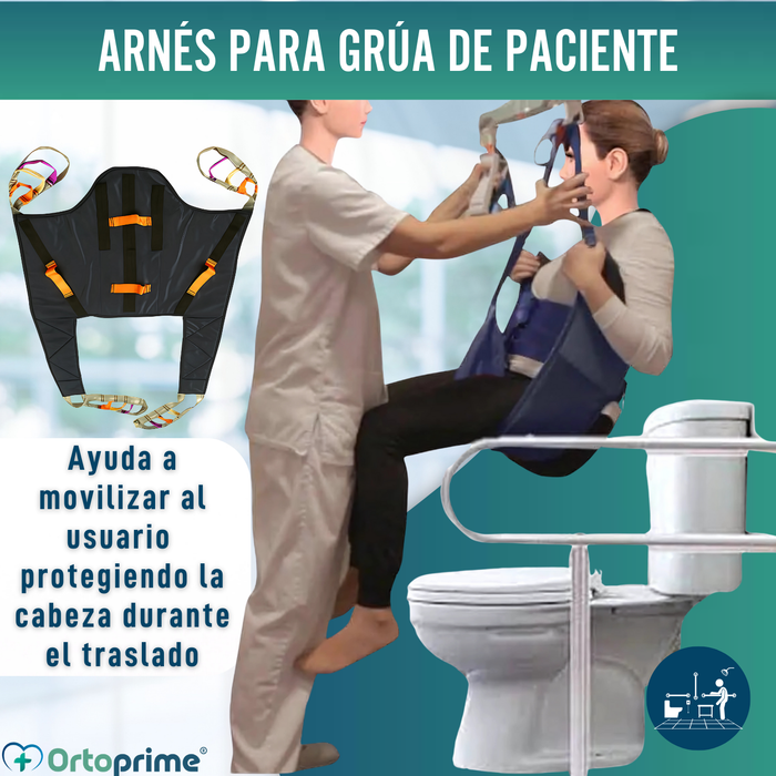 Arnés Ortopédico con Soporte de Cabeza para Grúa de Traslado