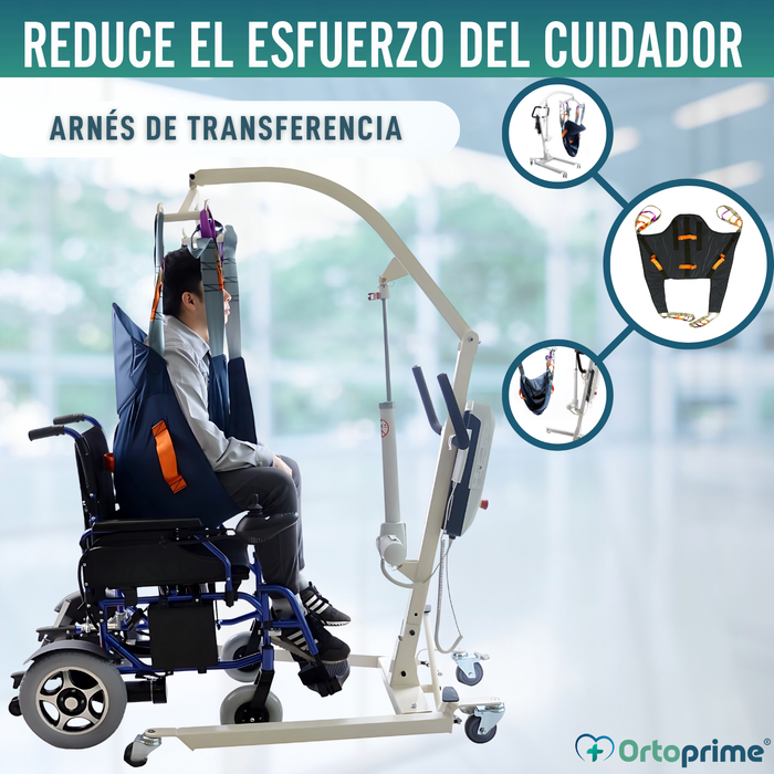Arnés Ortopédico con Soporte de Cabeza para Grúa de Traslado