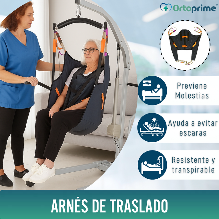 Arnés Ortopédico con Soporte de Cabeza para Grúa de Traslado