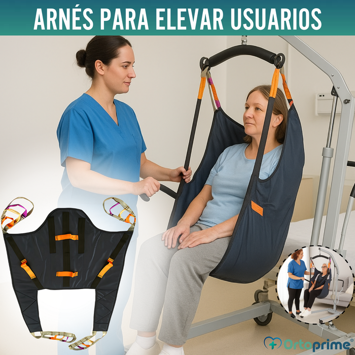 Arnés Ortopédico con Soporte de Cabeza para Grúa de Traslado