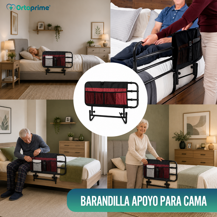 Barandilla para la Cama de Adulto con Bolsillos y Ajustable