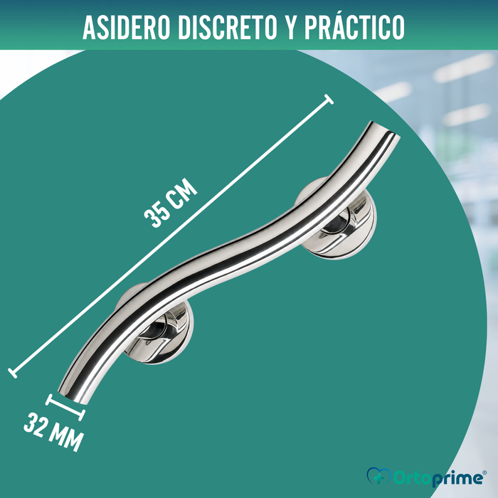 Barra Asidero de Apoyo para Baño de Acero Inoxidable | 35 cm