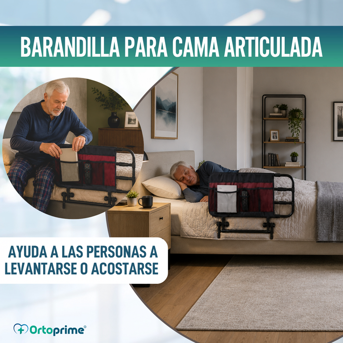 Barandilla para la Cama de Adulto con Bolsillos y Ajustable