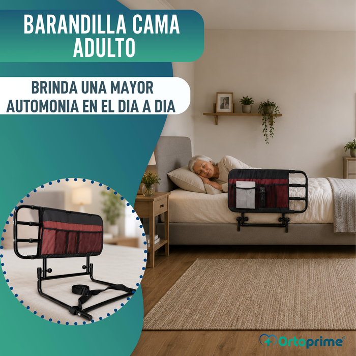 Barandilla para la Cama de Adulto con Bolsillos y Ajustable