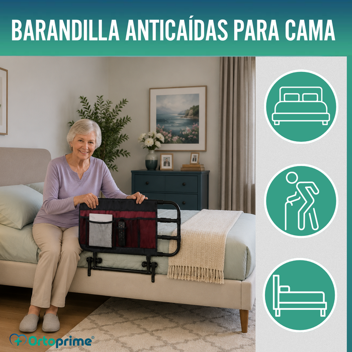 Barandilla para la Cama de Adulto con Bolsillos y Ajustable