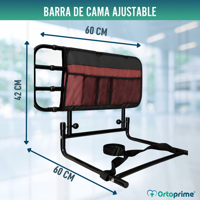 Barandilla para la Cama de Adulto con Bolsillos y Ajustable