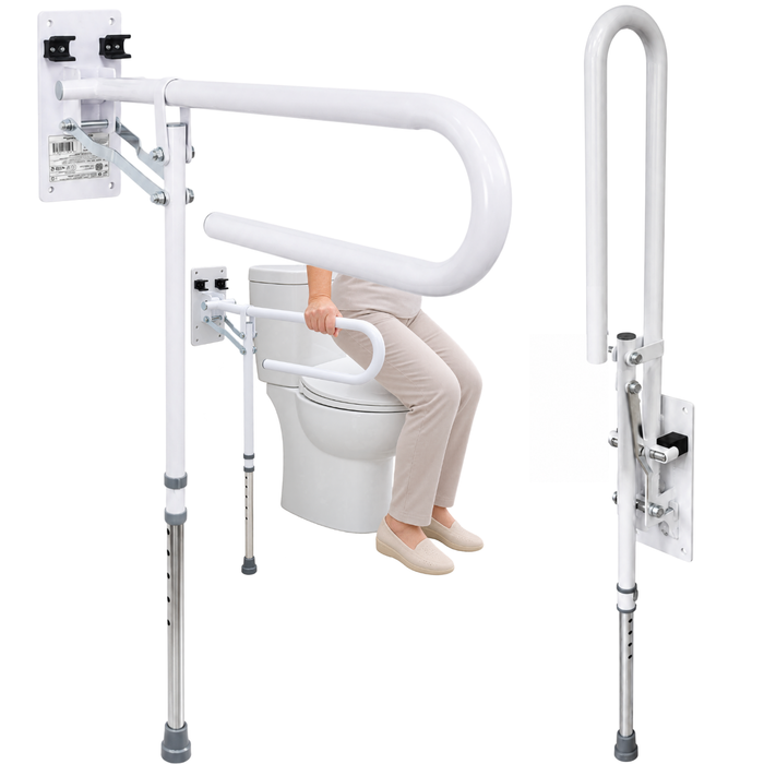 Barra de Baño Abatible con Pata Regulable | Asidero para Baño