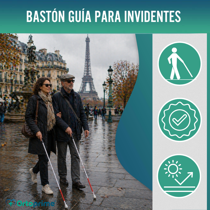 Bastón Guía Plegable de Aluminio para Discapacidad Visual