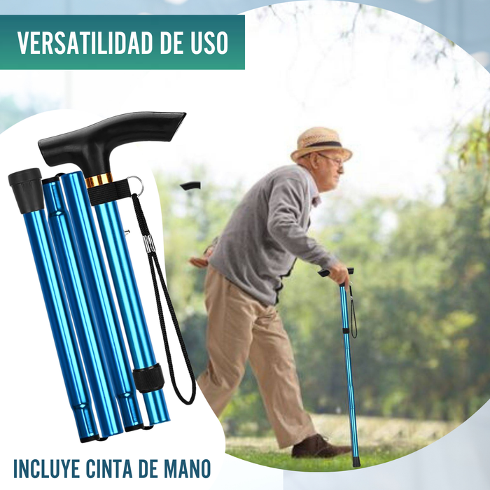 Bastón para Caminar Plegable y Extensible| Bastón Azul
