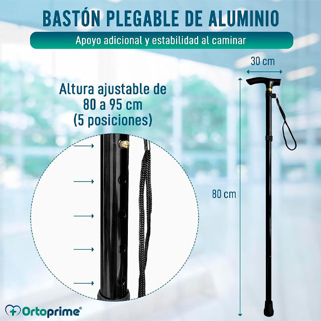 Baston plegable - Bastones para caminar Altura ajustable Para Adultos  aluminio