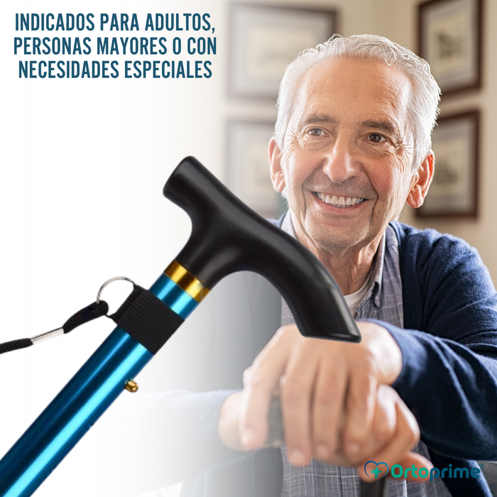 Bastón para Caminar Plegable y Extensible| Bastón Azul