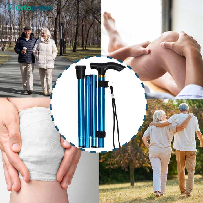 Bastón para Caminar Plegable y Extensible| Bastón Azul